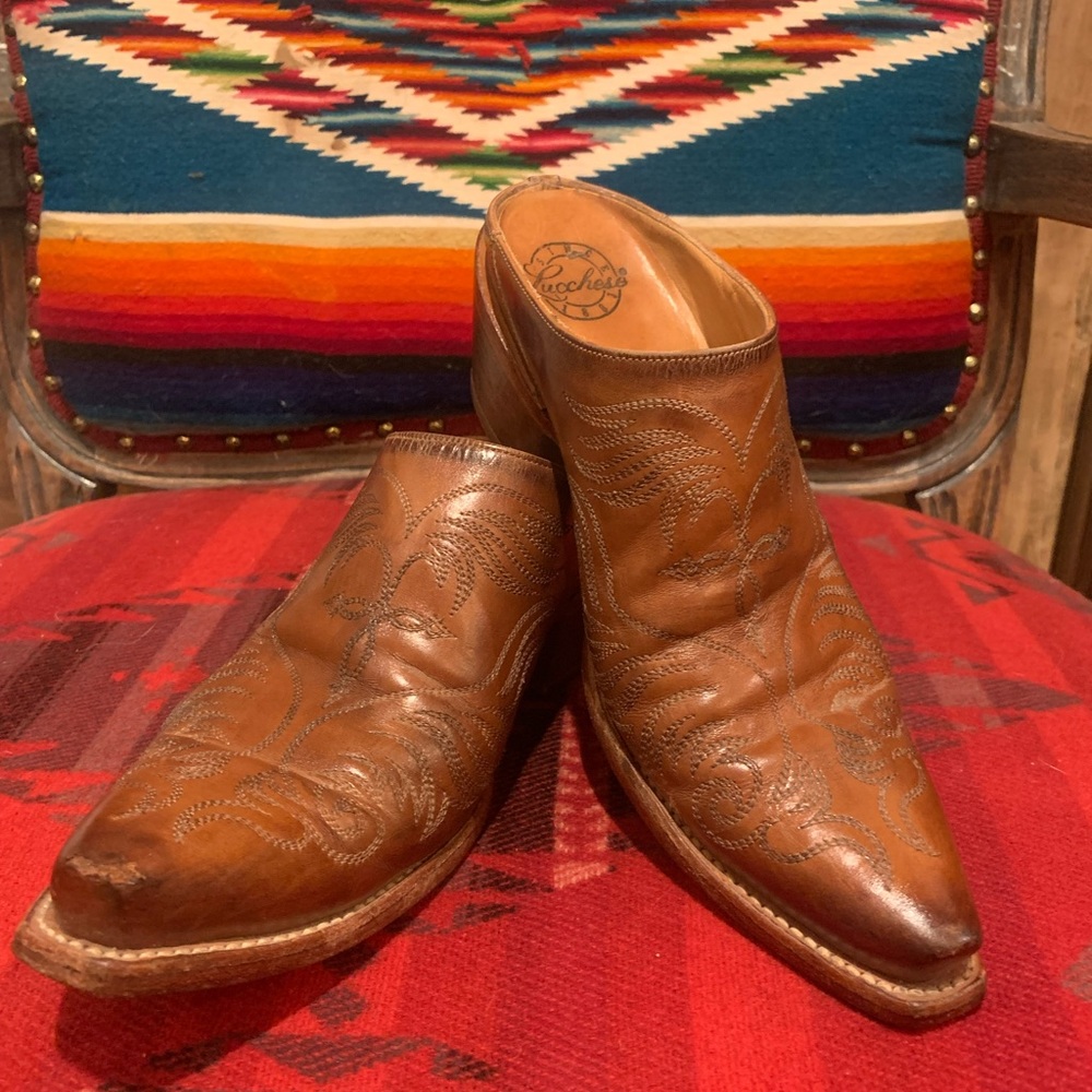 Lucchese all leather mules